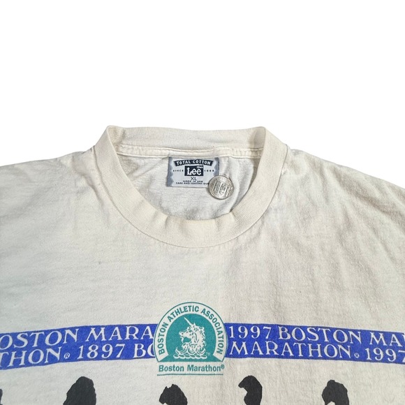 VTG RARE 1997 Boston Marathon Lee Total Cotton Long Sleeve Shirt Made in USA - Picture 6 of 14